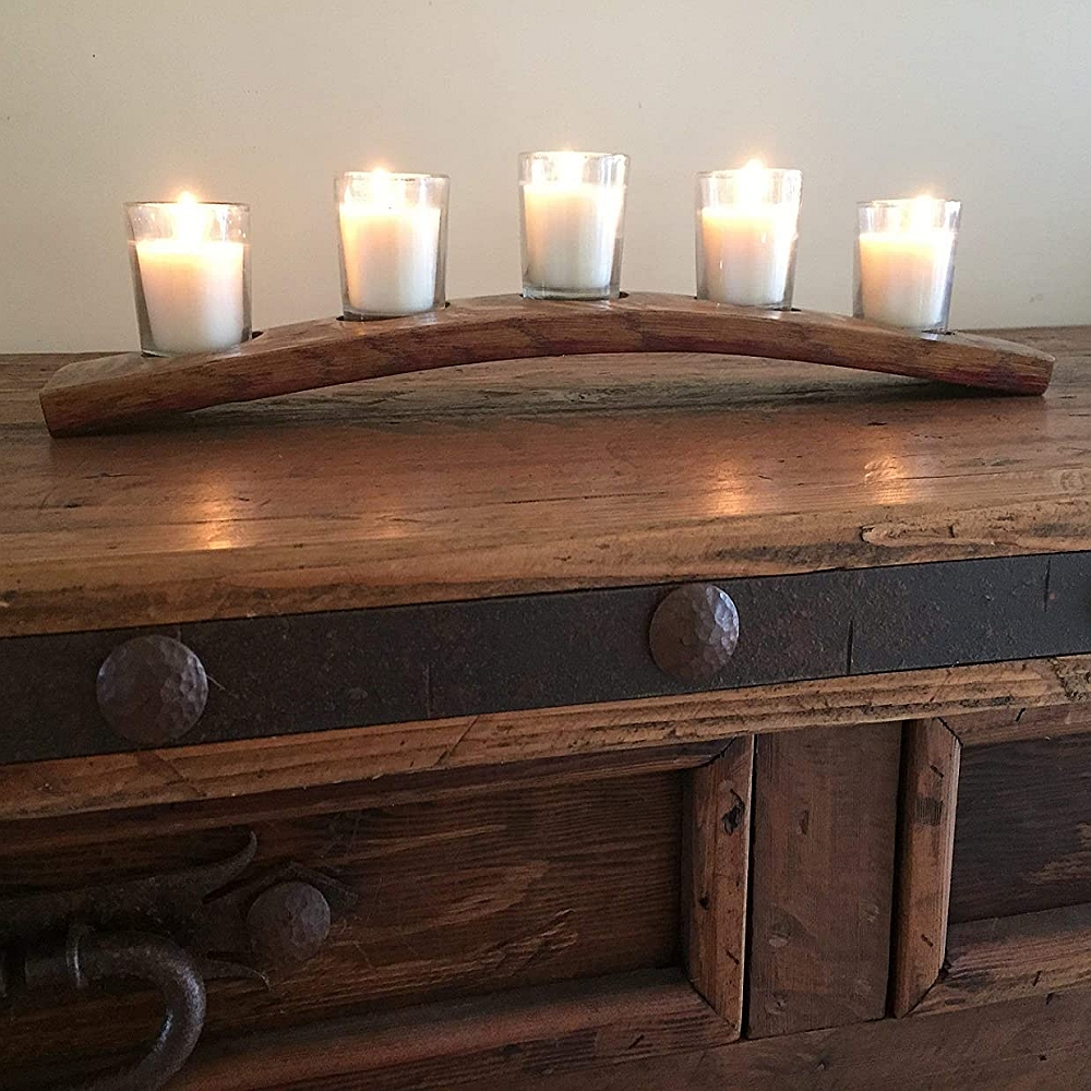 Handmade wooden candle holder