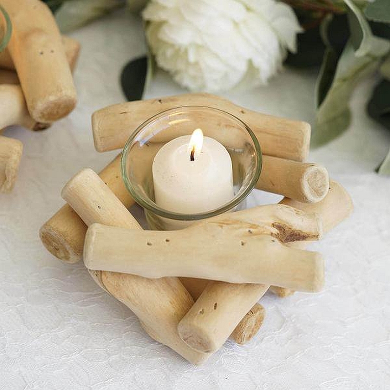 wooden votive candle holders
