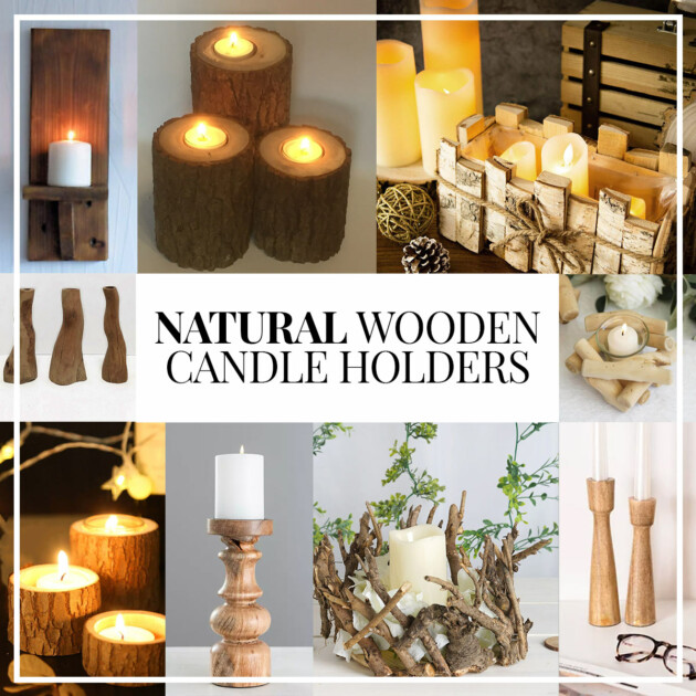 natural wood candleholder