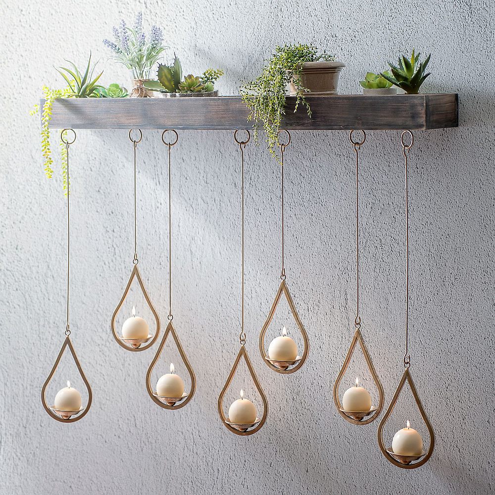 Hanging Wooden Candle Holders