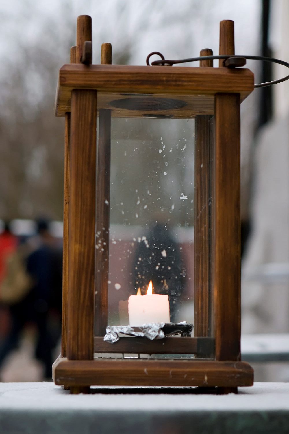 Wooden Candle Lantern Decor