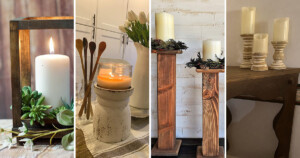best rustic wooden candle holders
