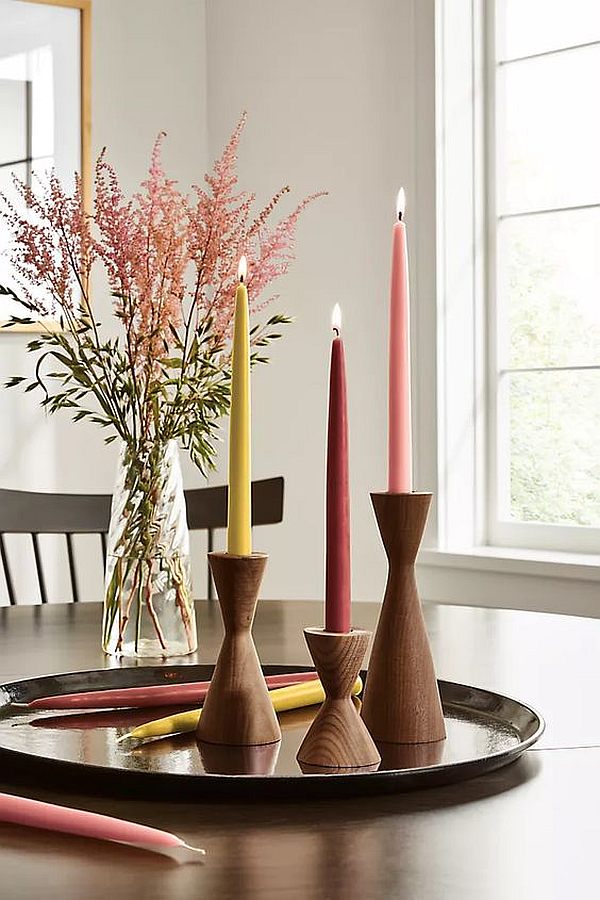 Wooden Candle Holders for Living Room