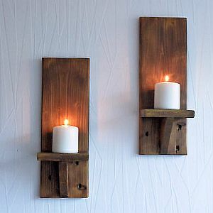 rustic wall candle holder
