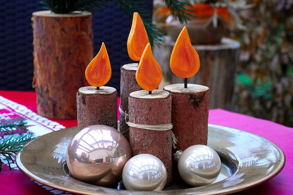 diy rustic candle holders 