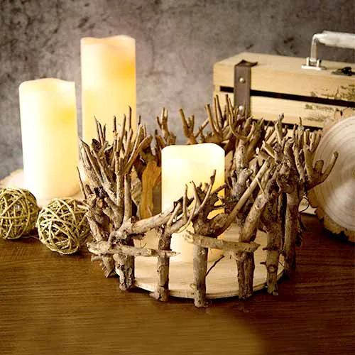 wooden candlestick candle holder table decoration