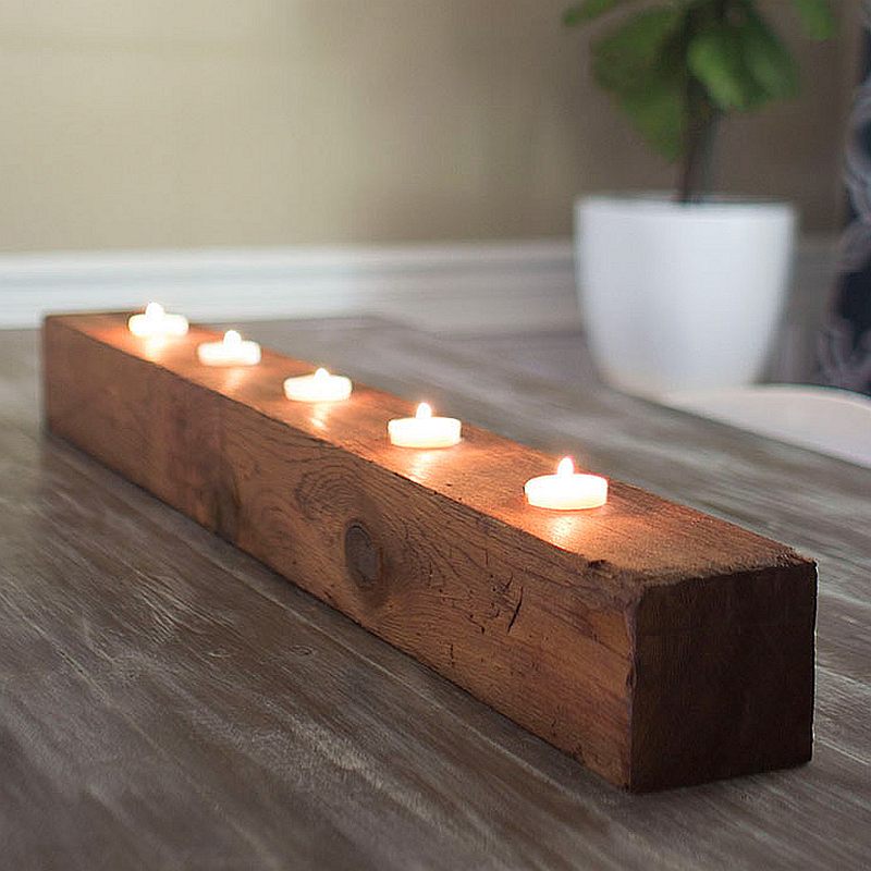 DIY Wooden Tea Light Candle Holders