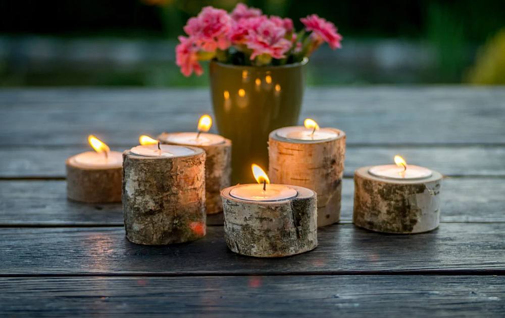 Dining Space Wooden Candle Holders