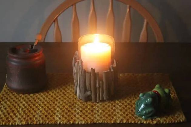driftwood candle holder hort darker