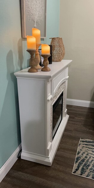 pillar wood candle holder side table