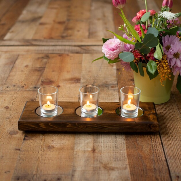 rustic wood candle holder decorative
