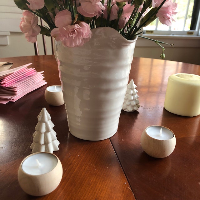 sphere wood candle centerpiece 1
