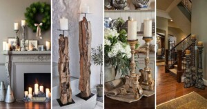 stunning ways to decorate with tall wooden candle holders
