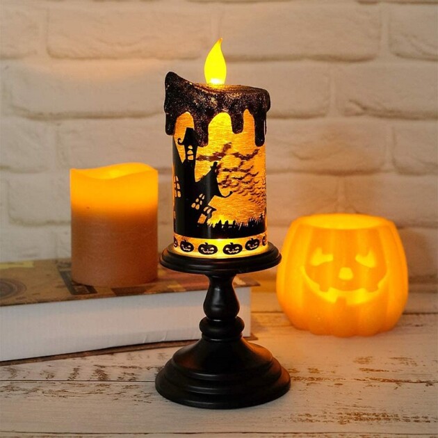 cylindrical wood tea light candle holder