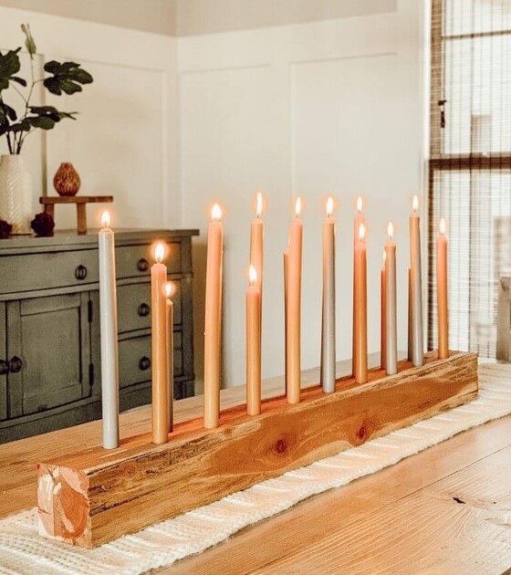 diy wood candle holder ideas