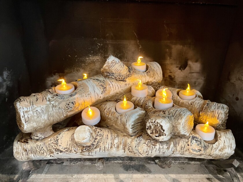 rustic wooden candle holders closeup