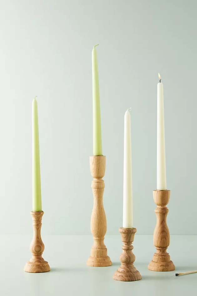 wooden tapper candle holders