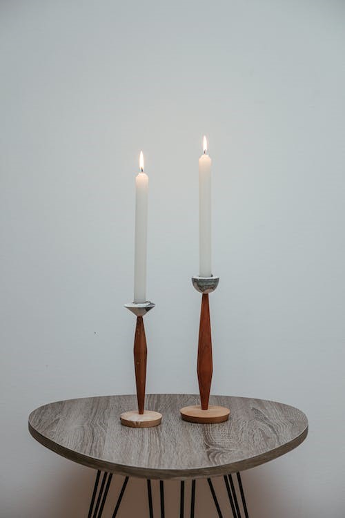 wood candle holder set