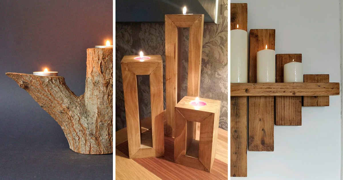 10 DIY Wooden Candle Holders: Add Bucolic Charm