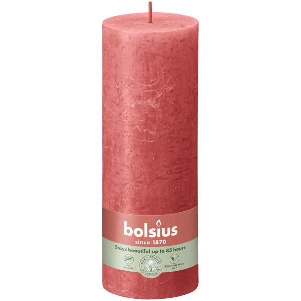 1750227987 174 ¿Como elegir una vela aromatica para cada habitacion Bolsius tronco rústico poste de vela Rustic Shine 190/68 mm 19 cm - Rosa Flor